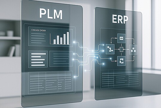 Digital dashboard illustrating the integration of QMS with PLM for quality and compliance management